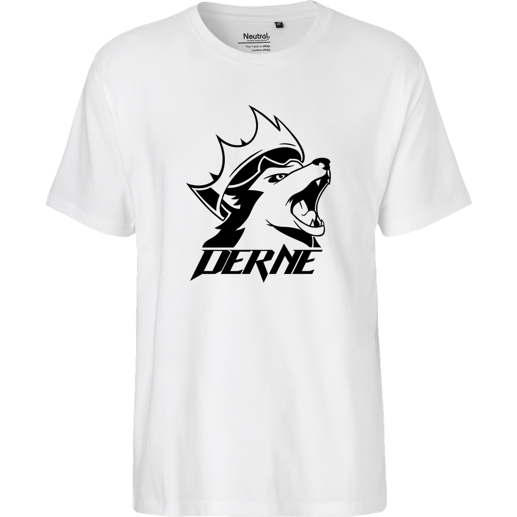 Derne Derne - Howling Wolf T-Shirt Fairtrade T-Shirt - weiß