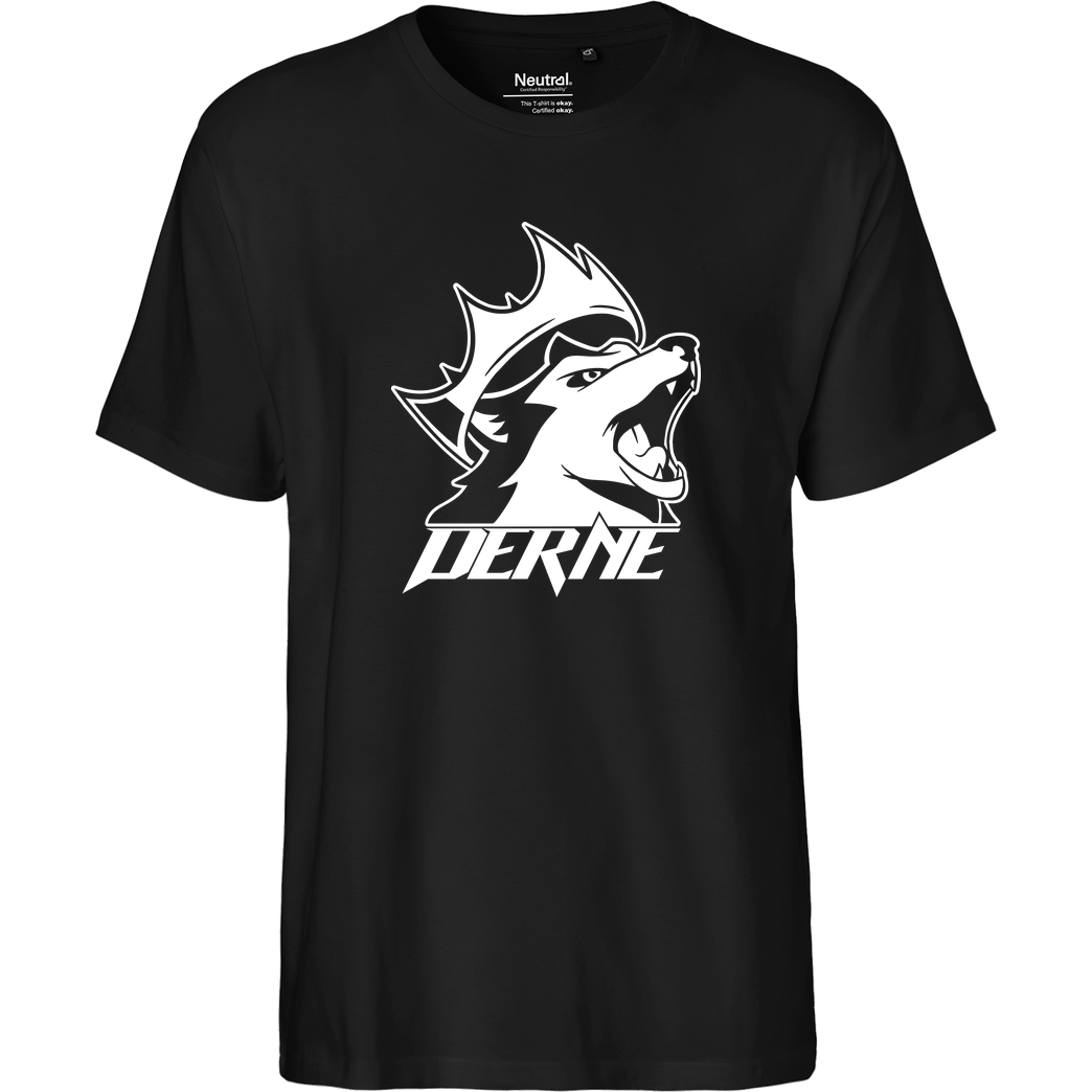 Derne Derne - Howling Wolf T-Shirt Fairtrade T-Shirt - schwarz
