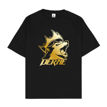 Derne - Howling Wolf Oversize T-Shirt - Schwarz