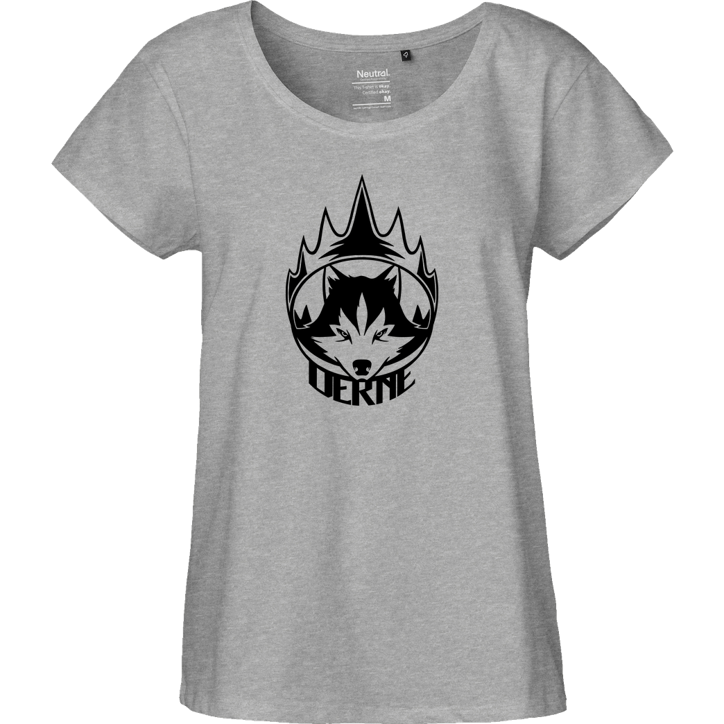 Derne Derne - Wolf T-Shirt Fairtrade Loose Fit Girlie - heather grey