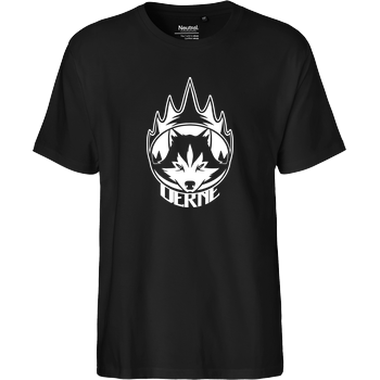 Derne - Wolf Fairtrade T-Shirt - schwarz