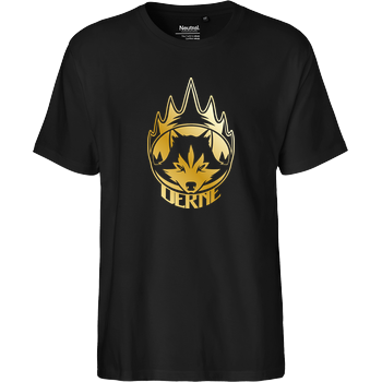Derne - Wolf Fairtrade T-Shirt - schwarz