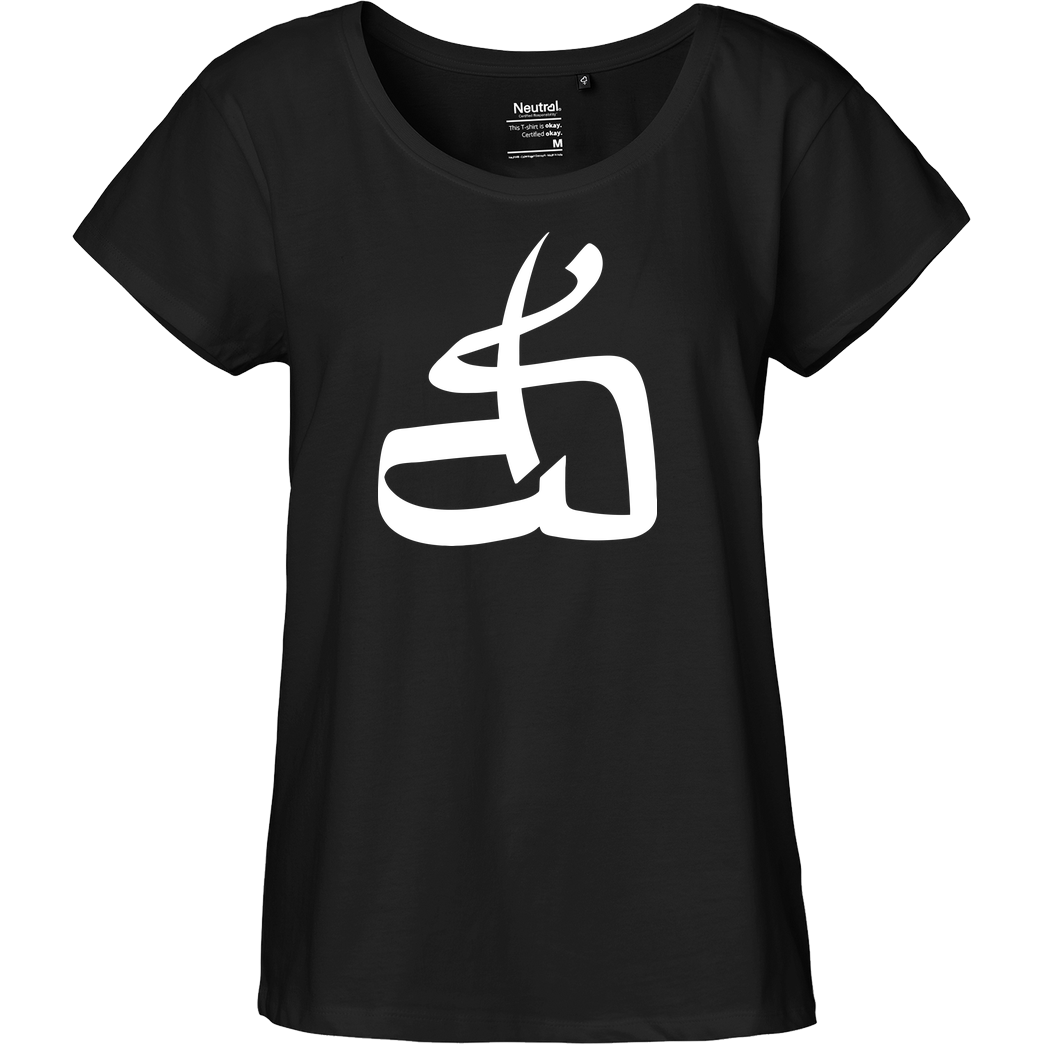 DerSorbus DerSorbus - Kalligraphie Logo T-Shirt Fairtrade Loose Fit Girlie - schwarz