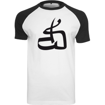 DerSorbus - Kalligraphie Logo Raglan-Shirt weiß