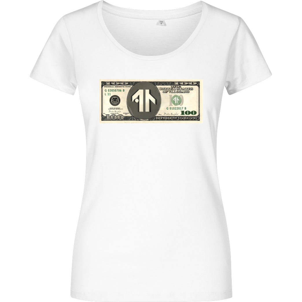 Dustin Dustin Naujokat - Dollar T-Shirt Damenshirt weiss