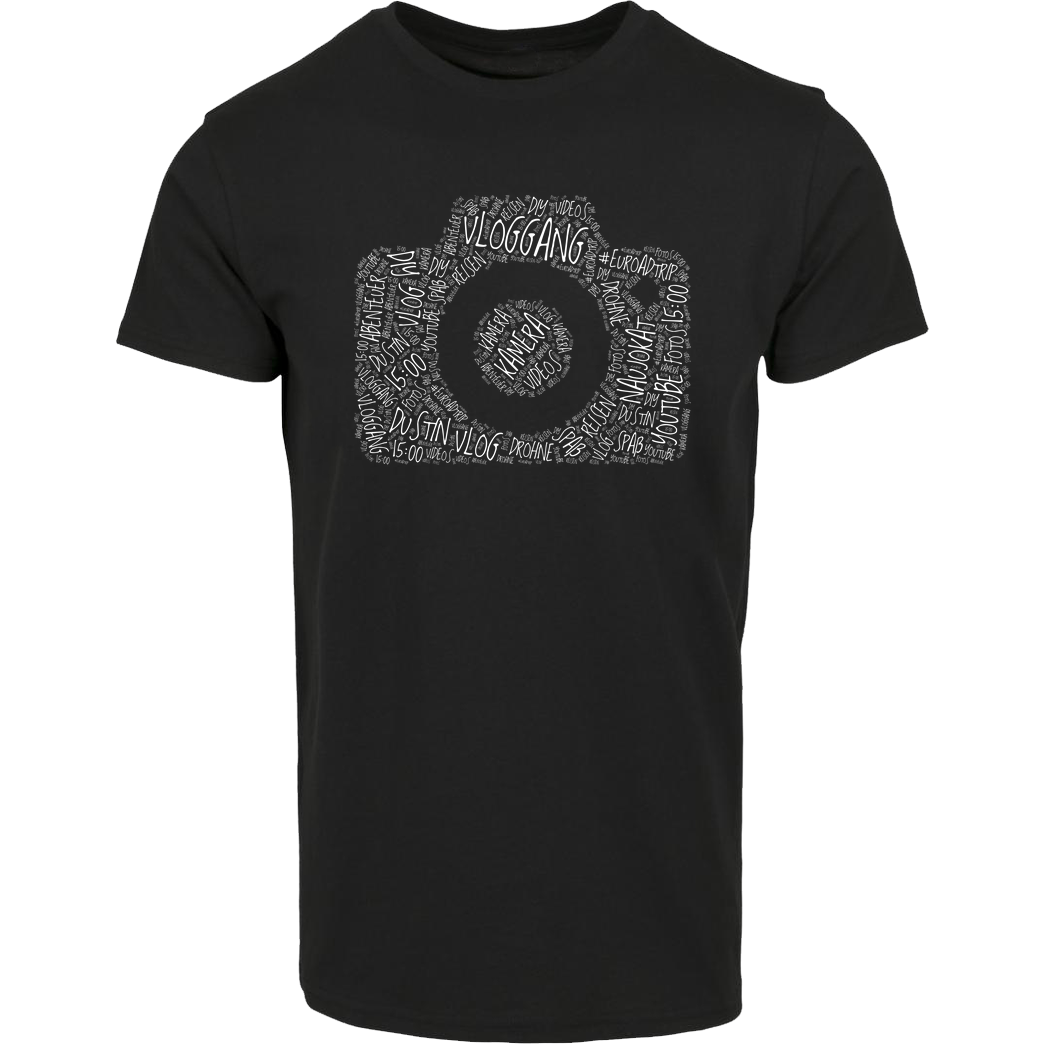 Dustin Dustin Naujokat - VlogGang Camera T-Shirt Hausmarke T-Shirt  - Schwarz