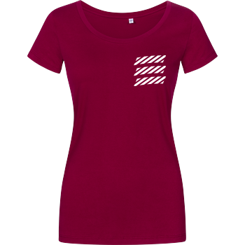 Echtso - Striped Logo Damenshirt berry