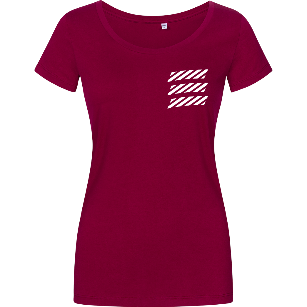 Echtso Echtso - Striped Logo T-Shirt Damenshirt berry
