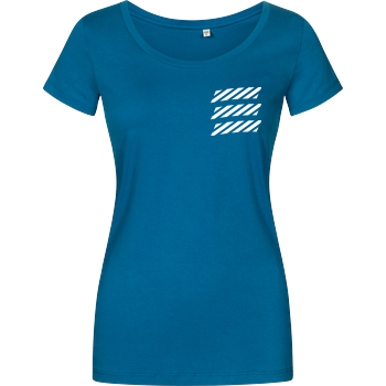 Echtso - Striped Logo Damenshirt petrol