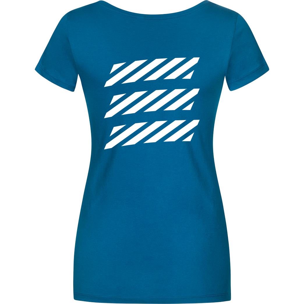 Echtso Echtso - Striped Logo T-Shirt Damenshirt petrol