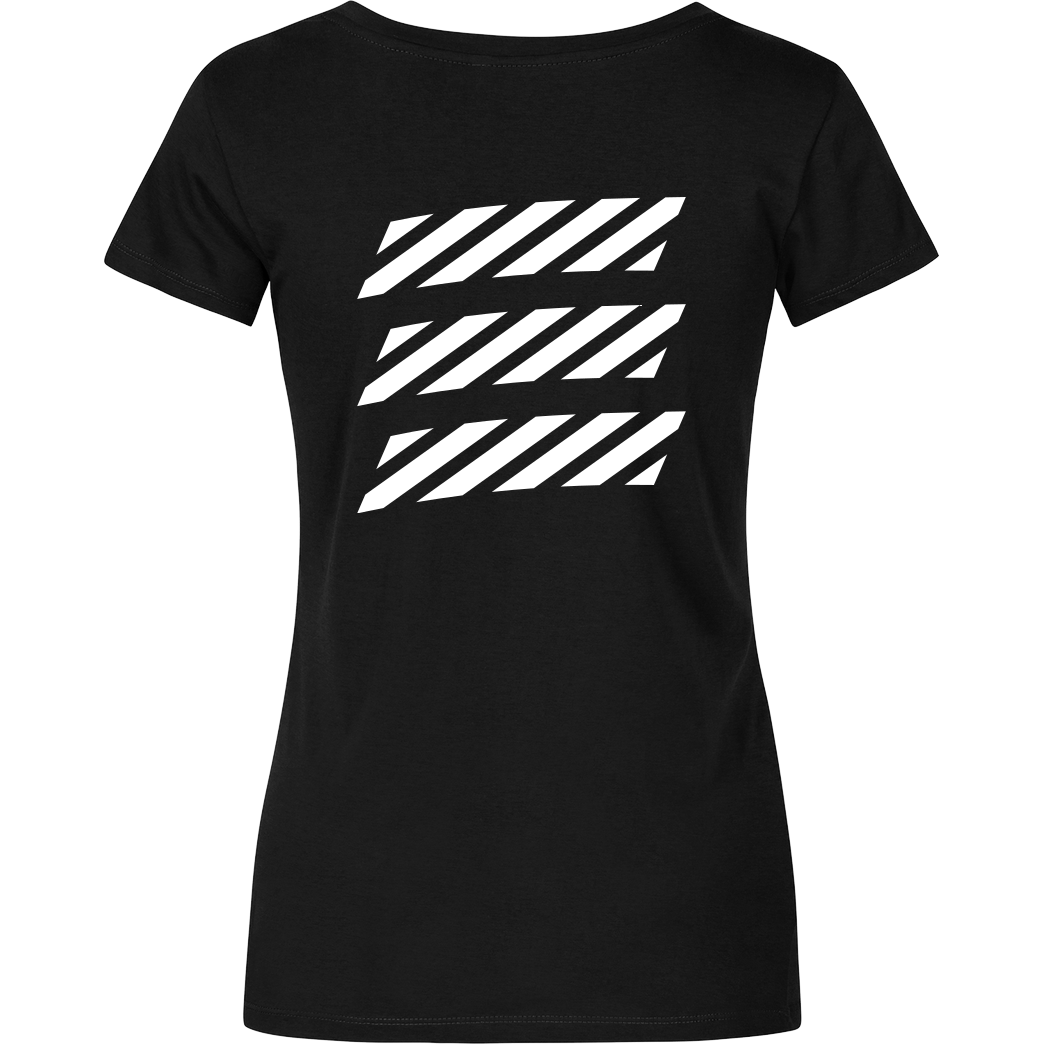 Echtso Echtso - Striped Logo T-Shirt Damenshirt schwarz
