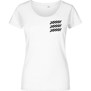Echtso - Striped Logo Damenshirt weiss