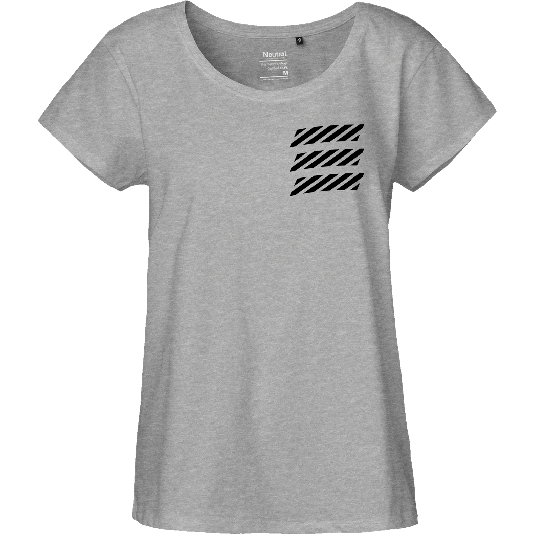 Echtso Echtso - Striped Logo T-Shirt Fairtrade Loose Fit Girlie - heather grey