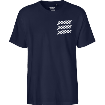Echtso - Striped Logo Fairtrade T-Shirt - navy