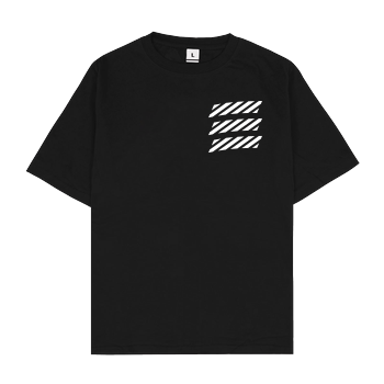 Echtso - Striped Logo Oversize T-Shirt - Schwarz
