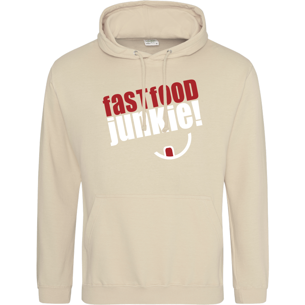 Ehrliches Essen Ehrliches Essen - Fast Food Junkie weiss Sweatshirt JH Hoodie - Sand