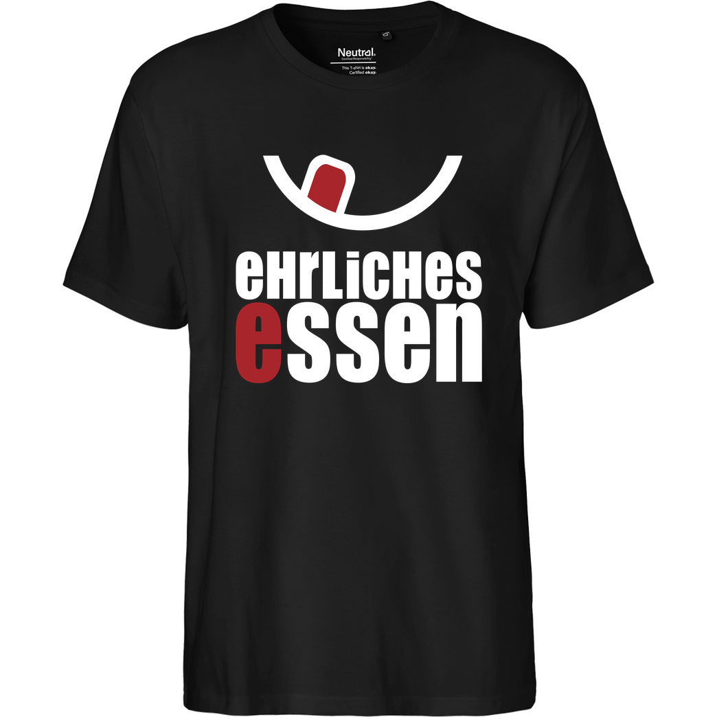 Ehrliches Essen Ehrliches Essen - Logo weiss T-Shirt Fairtrade T-Shirt - schwarz