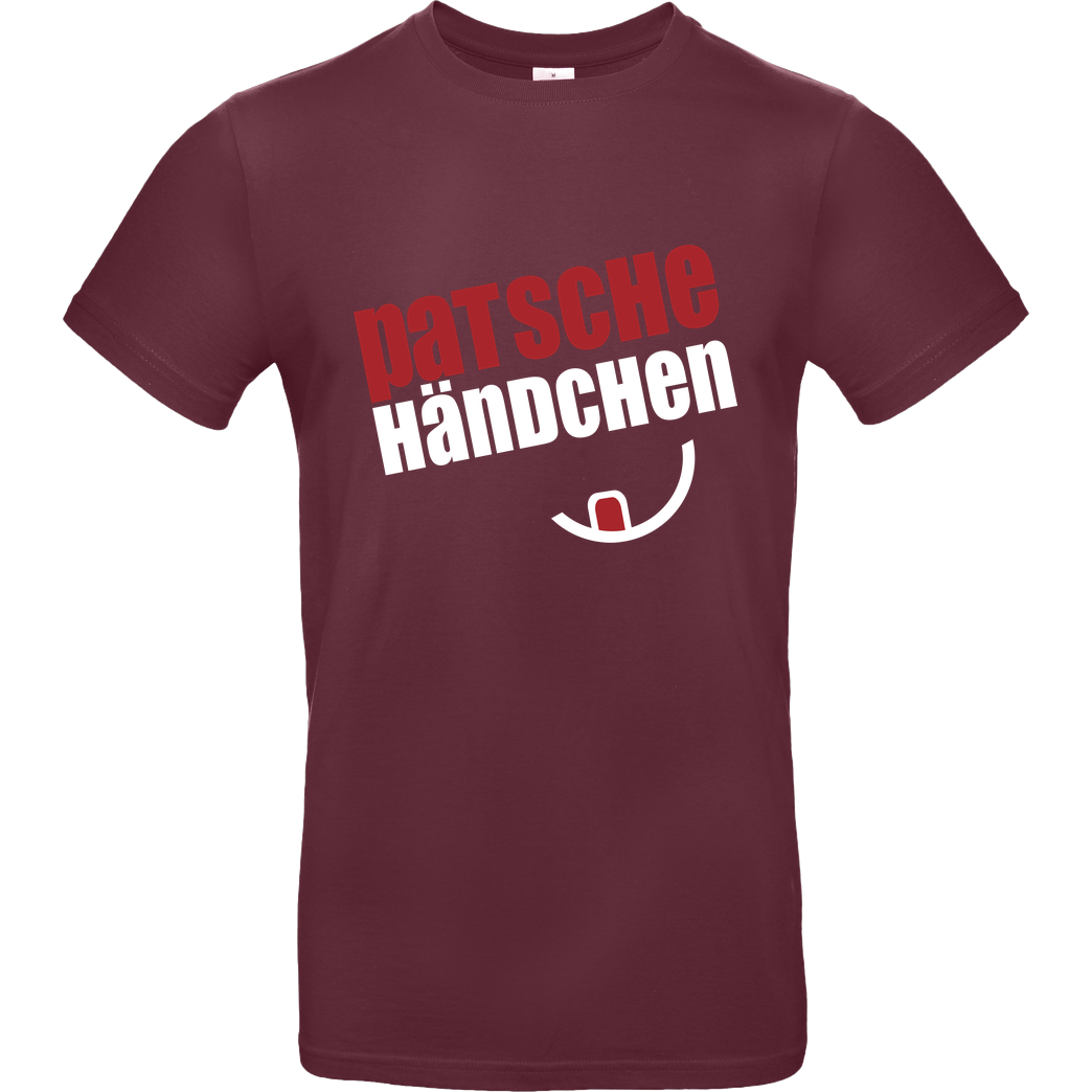 Ehrliches Essen Ehrliches Essen - Patschehändchen weiss T-Shirt B&C EXACT 190 - Bordeaux