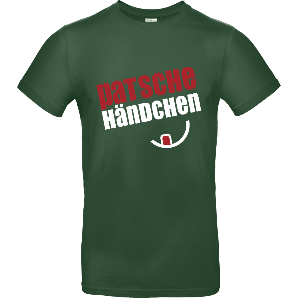 Ehrliches Essen Ehrliches Essen - Patschehändchen weiss T-Shirt B&C EXACT 190 - Flaschengrün