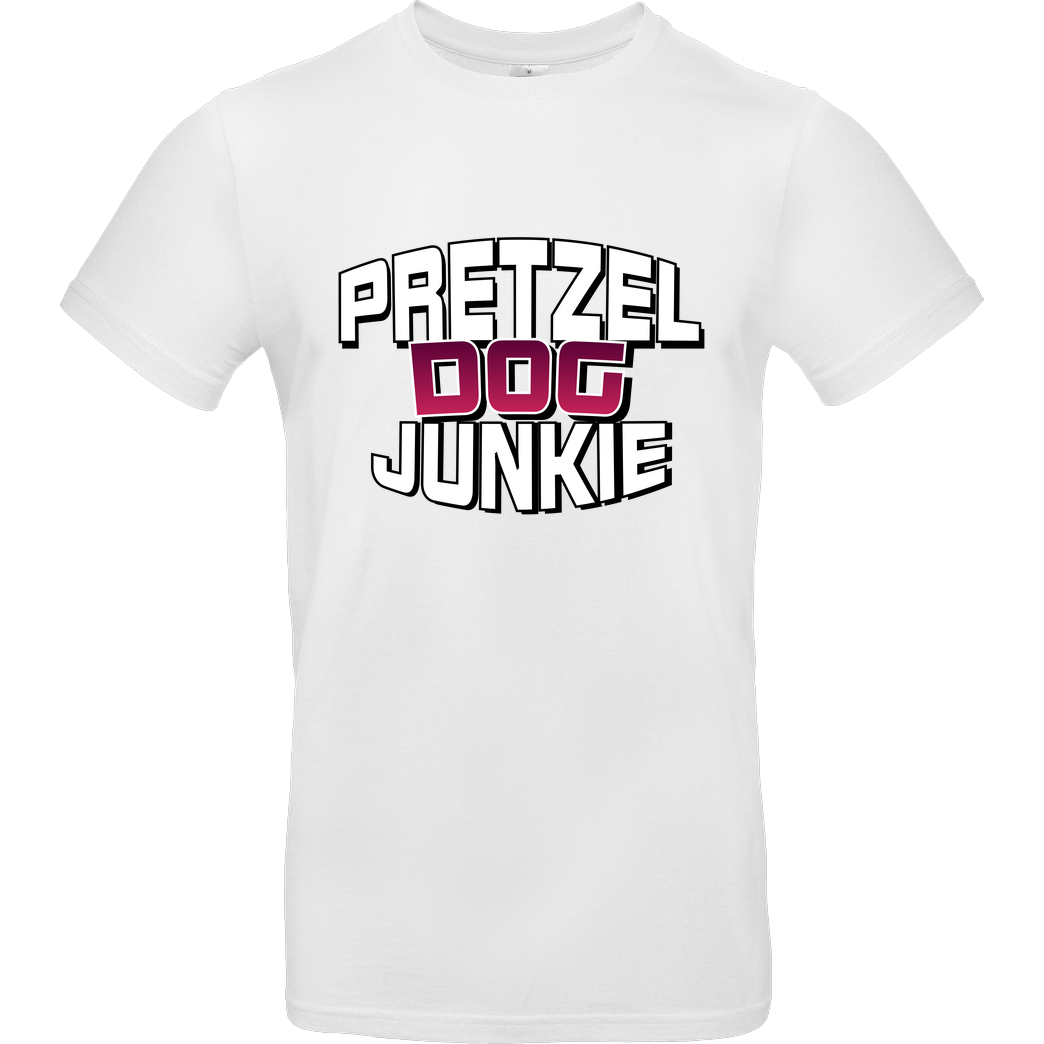 Ehrliches Essen Ehrliches Essen - Pretzel Dog Junkie T-Shirt B&C EXACT 190 - Weiß