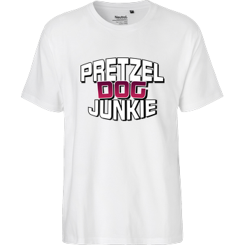 Ehrliches Essen - Pretzel Dog Junkie Fairtrade T-Shirt - weiß