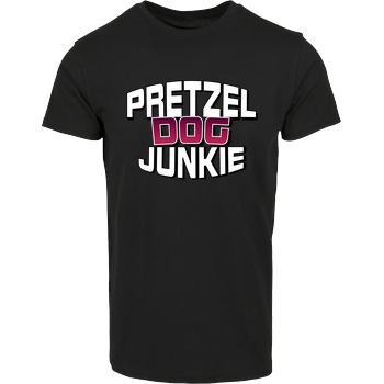 Ehrliches Essen - Pretzel Dog Junkie Hausmarke T-Shirt  - Schwarz