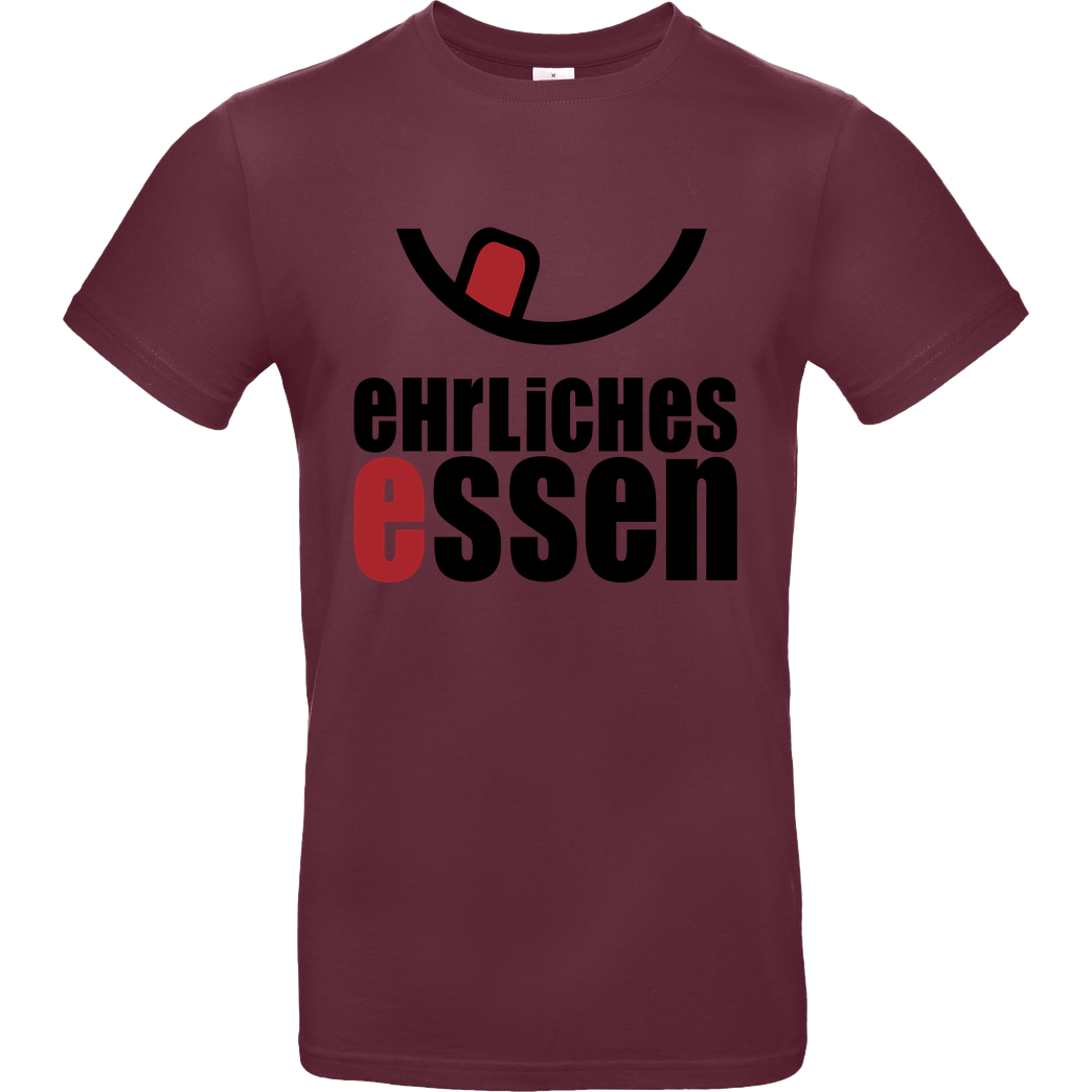 Ehrliches Essen Ehrliches Essen - Logo schwarz T-Shirt B&C EXACT 190 - Bordeaux