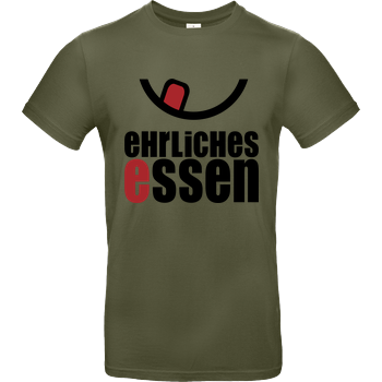 Ehrliches Essen - Logo schwarz B&C EXACT 190 - Khaki