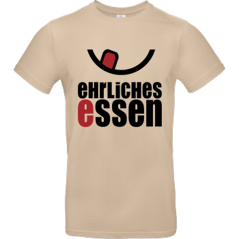 Ehrliches Essen - Logo schwarz B&C EXACT 190 - Sand
