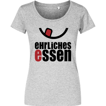 Ehrliches Essen - Logo schwarz Damenshirt heather grey