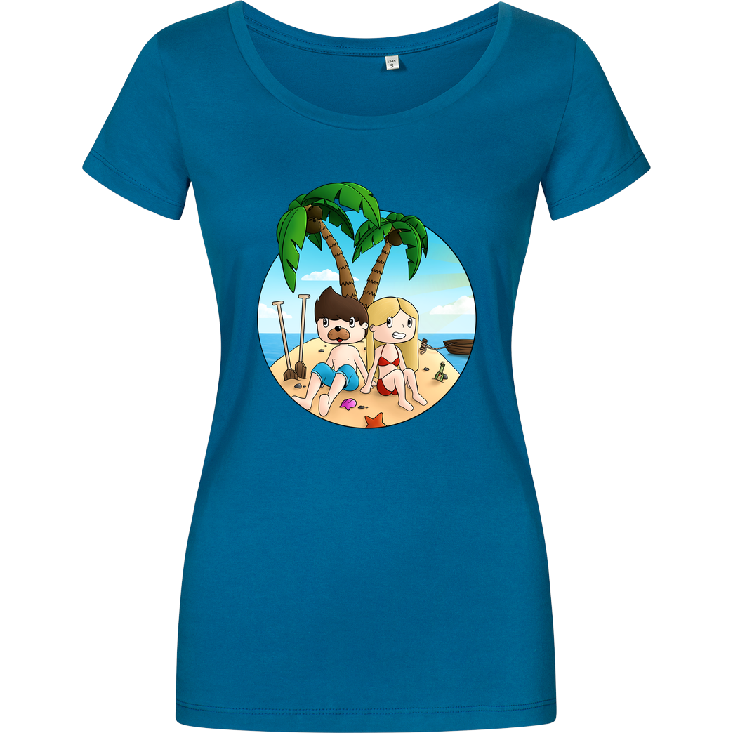 EpicStun EpicStun - Insel T-Shirt Damenshirt petrol