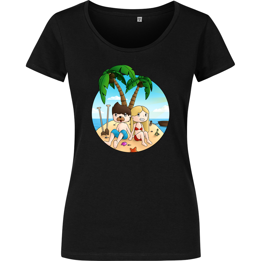 EpicStun EpicStun - Insel T-Shirt Damenshirt schwarz