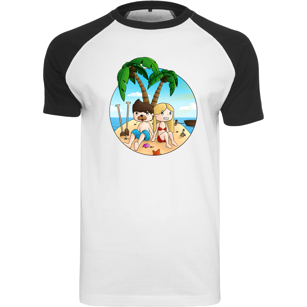 EpicStun EpicStun - Insel T-Shirt Raglan-Shirt weiß