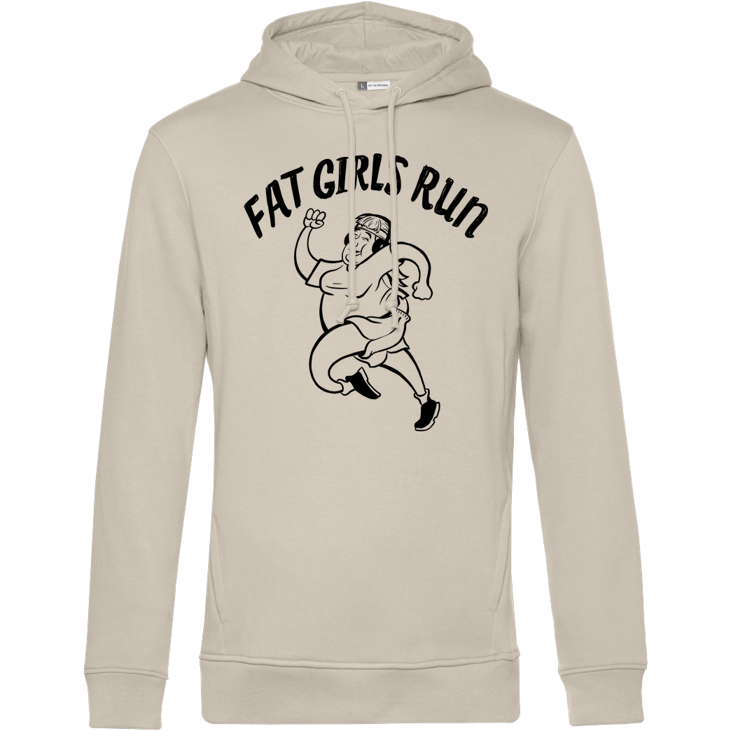 Fat Boys Run Fat Boys Run - Fat Girls Run Sweatshirt B&C HOODED INSPIRE - Cremeweiß