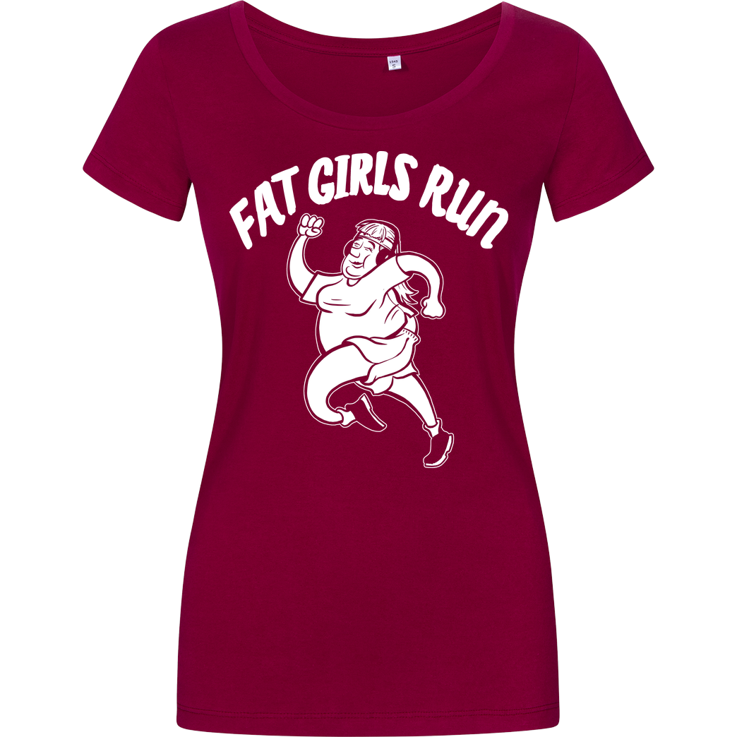 Fat Boys Run Fat Boys Run - Fat Girls Run T-Shirt Damenshirt berry