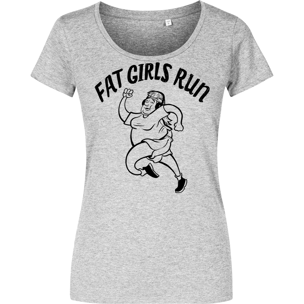 Fat Boys Run Fat Boys Run - Fat Girls Run T-Shirt Damenshirt heather grey