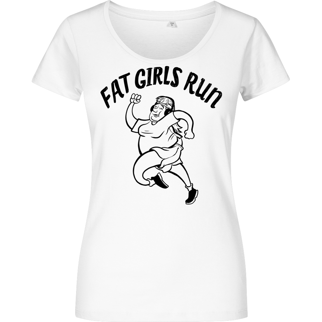 Fat Boys Run Fat Boys Run - Fat Girls Run T-Shirt Damenshirt weiss