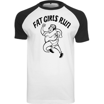 Fat Boys Run - Fat Girls Run Raglan-Shirt weiß