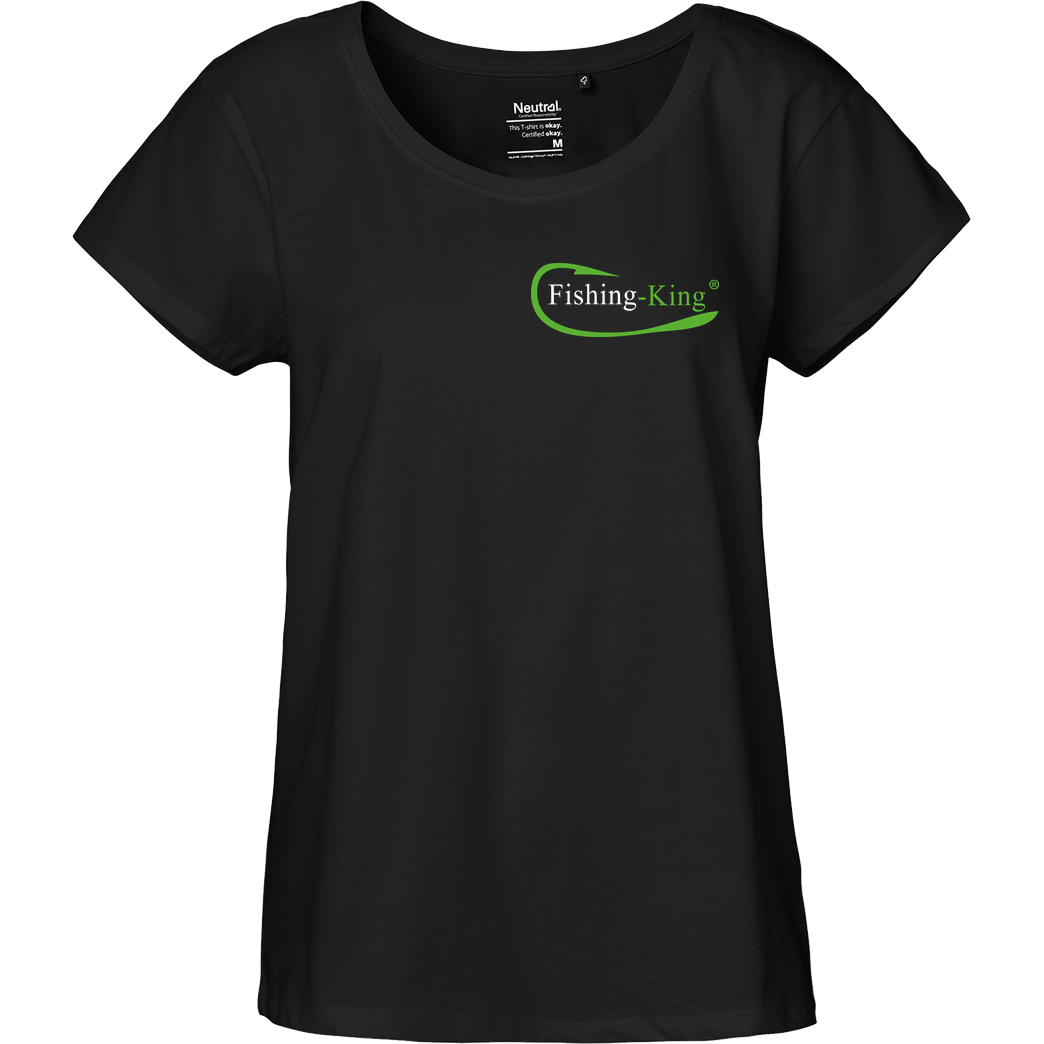 Fishing-King Fishing-King - Pocket Logo T-Shirt Fairtrade Loose Fit Girlie - schwarz