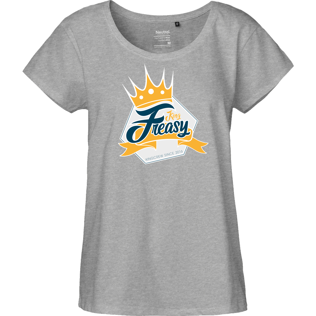 Freasy Freasy - King T-Shirt Fairtrade Loose Fit Girlie - heather grey