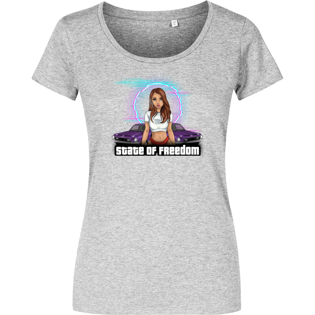 Freasy Freasy - State of Freedom T-Shirt Damenshirt heather grey