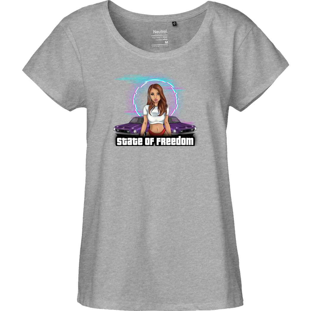 Freasy Freasy - State of Freedom T-Shirt Fairtrade Loose Fit Girlie - heather grey