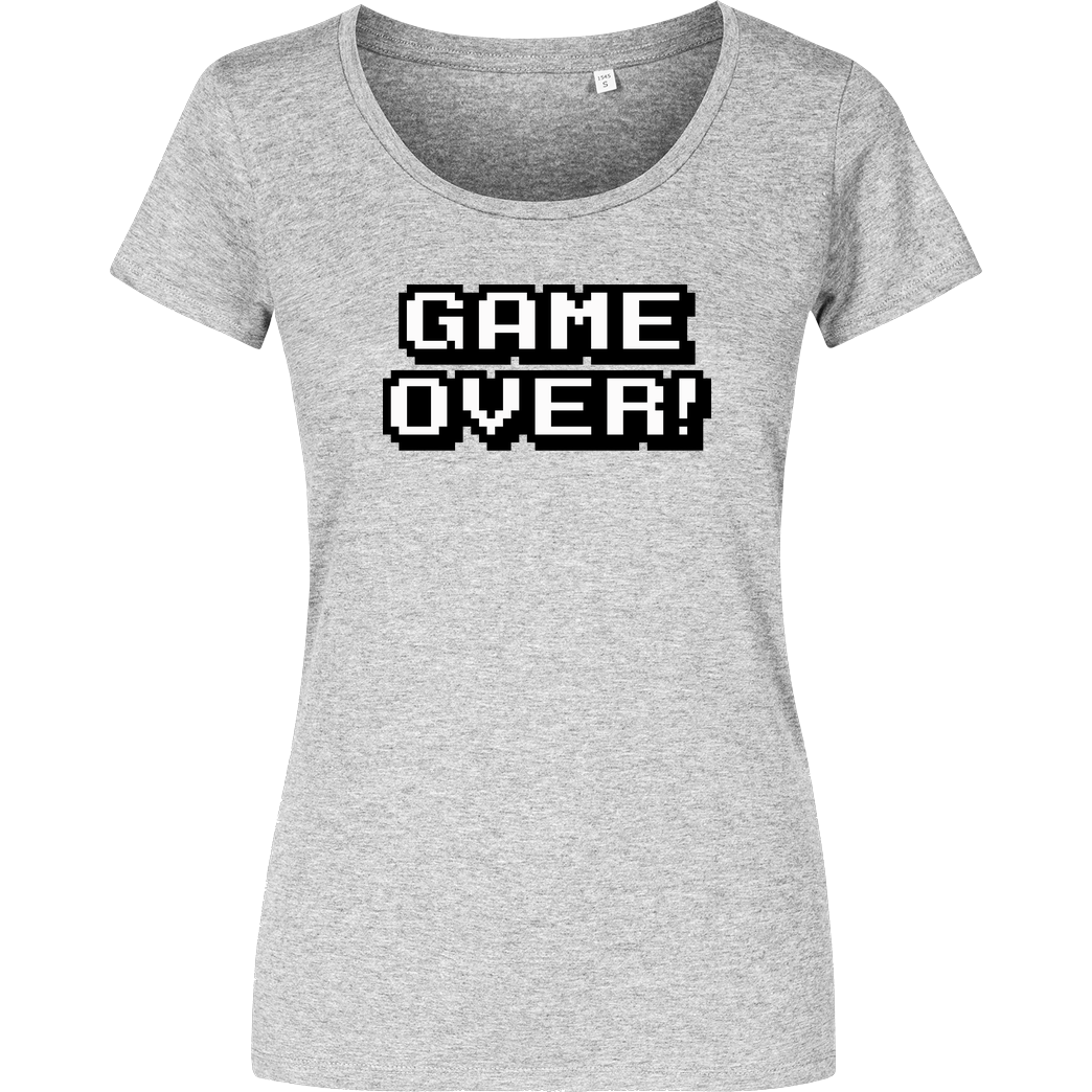 bjin94 Game Over T-Shirt Damenshirt heather grey