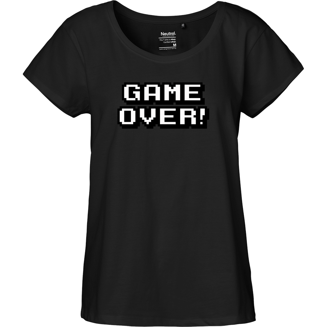 bjin94 Game Over T-Shirt Fairtrade Loose Fit Girlie - schwarz