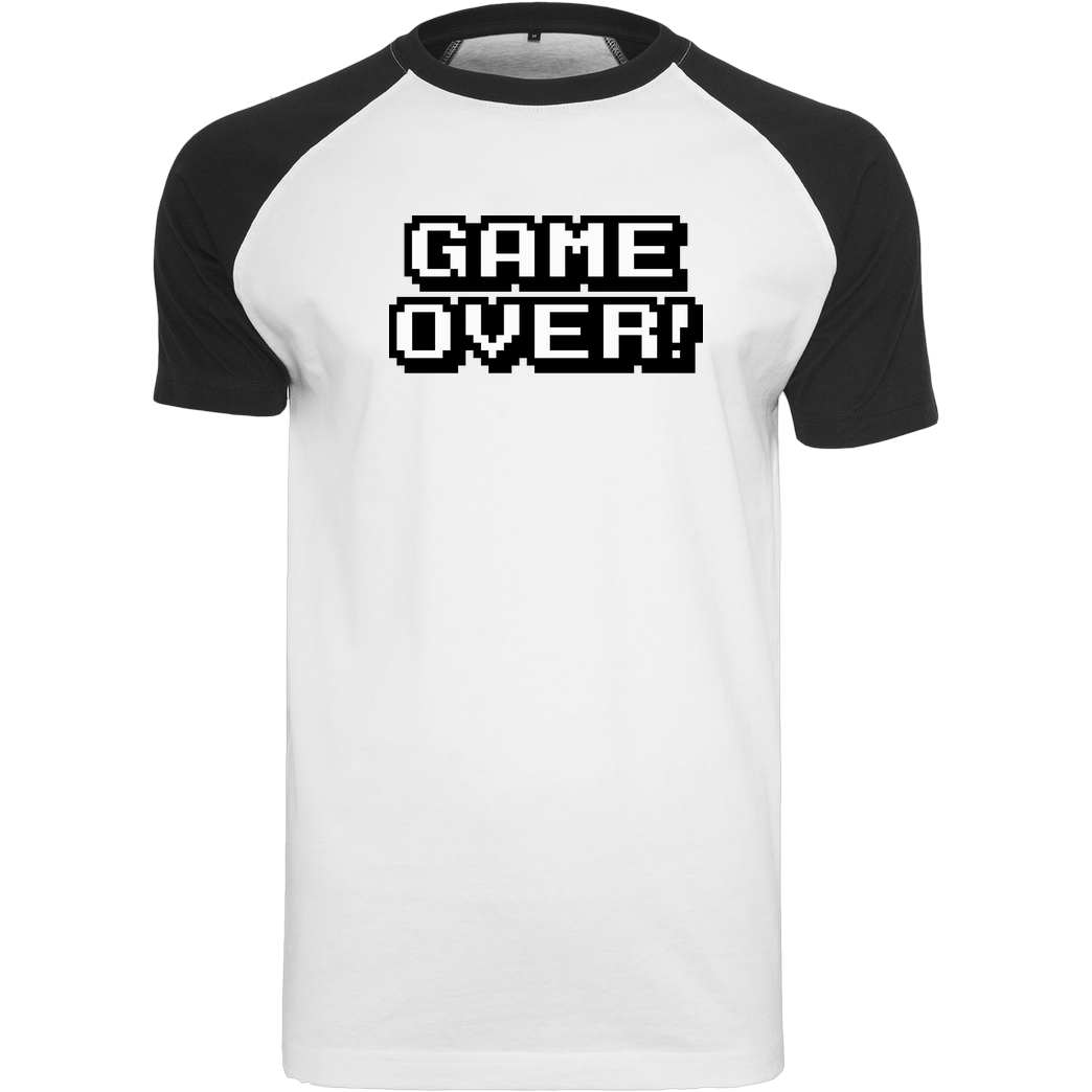 bjin94 Game Over T-Shirt Raglan-Shirt weiß