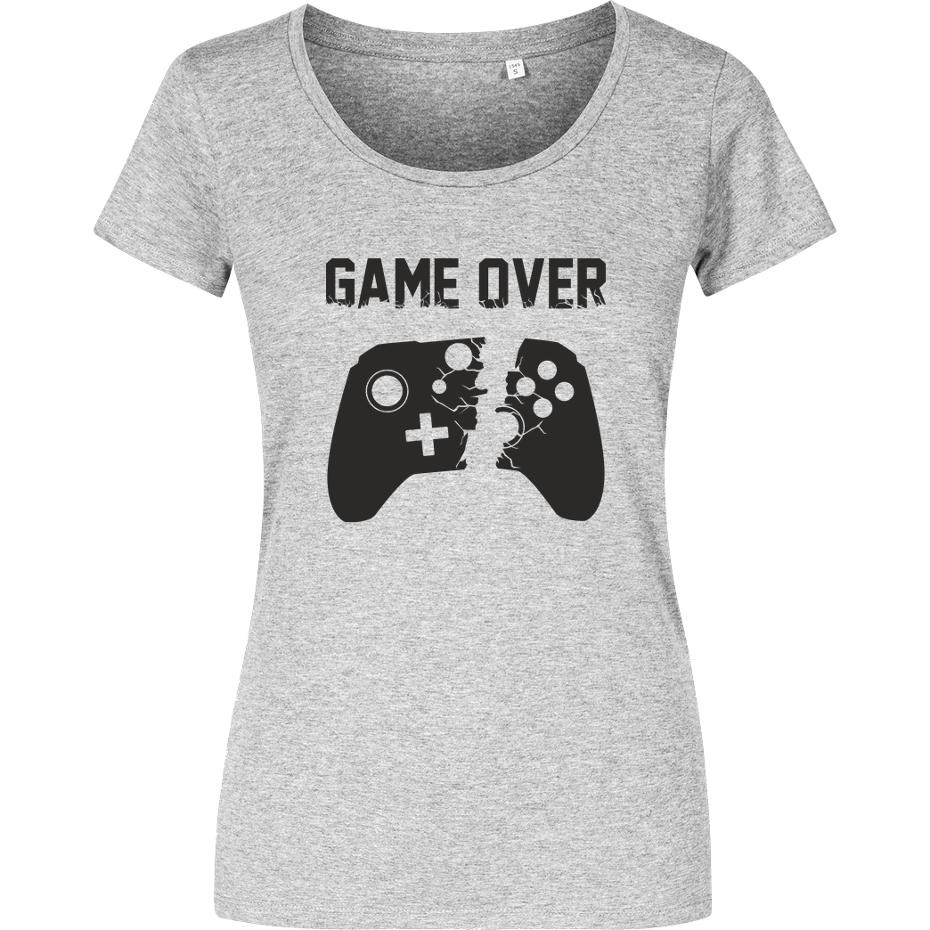 bjin94 Game Over v2 T-Shirt Damenshirt heather grey