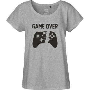 Game Over v2 Fairtrade Loose Fit Girlie - heather grey