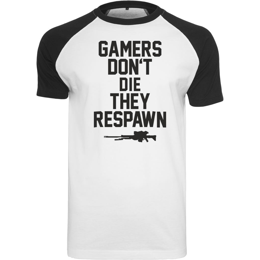 bjin94 Gamers don't die T-Shirt Raglan-Shirt weiß