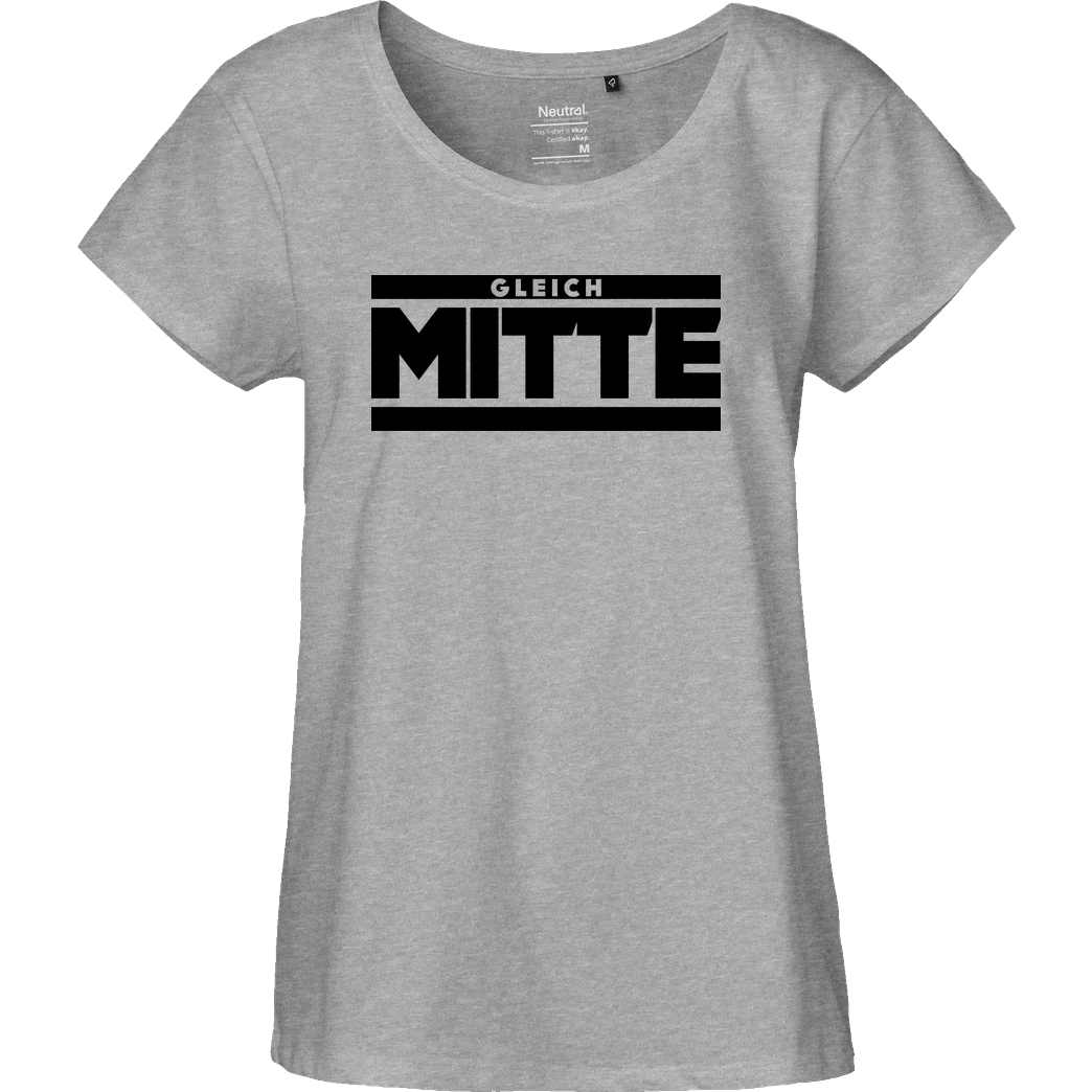 GleichMitte GleichMitte - Logo T-Shirt Fairtrade Loose Fit Girlie - heather grey