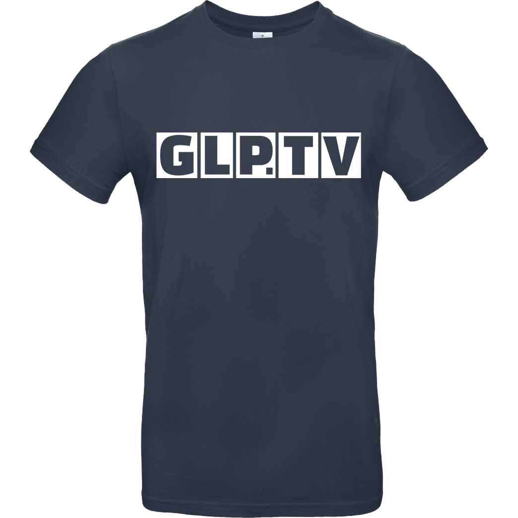 GermanLetsPlay GLP - GLP.TV white T-Shirt B&C EXACT 190 - Navy